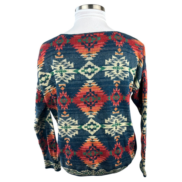 Ralph Lauren x Denim & Supply Southwest Aztec Top Lightweight Sweater Women's XL - Picture 6 of 12
